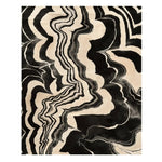 Contemporary Ink Drift Hand Tufted Area Rug featuring a dynamic black and white abstract design. Ideal for a dining room or living room, this wool rug adds a sophisticated touch, perfectly sized for living room rugs 8x10.