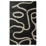 Contemporary wool rug featuring an abstract black and white design, perfect for enhancing modern living room spaces. This area rug is ideal for those seeking stylish living room area rugs and comes in an 8x10 size, making it a great addition to any contemporary decor.