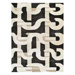 This contemporary area rug features a striking abstract pattern in black and cream tones, perfect for enhancing any living room decor. Made from hand-tufted wool, the 'Intertwined Reverie' rug offers a blend of modern style and comfort. Its 8x10 size makes it an ideal choice for spacious living areas, adding both warmth and a touch of elegance.