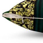 Jungle King portrait printed throw pillow featuring a vibrant design with a zipper closure, perfect for home decor.