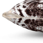 Close-up of a throw pillow featuring a king of the jungle portrait design, showcasing a stylish zipper detail.