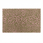 pin and gold leopard print hand tufted rug