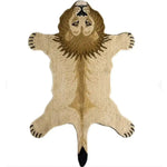Lion-shaped hand tufted wool area rug, perfect for adding a unique touch to your dining room or living room decor. This playful and artistic rug features detailed lion motifs, making it an eye-catching piece among rugs for living rooms.