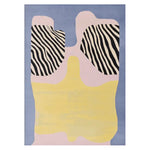 This vibrant area rug features a contemporary design with abstract shapes and zebra-like stripes, perfect for adding a modern touch to any living room. Crafted from high-quality wool, the Liquid Stripe Field Hand Tufted Rug measures 8x10, making it an ideal choice for those seeking stylish and durable wool rugs for their living space.