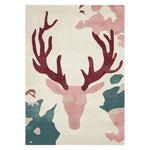 A stunning Majestic Antler Hand Tufted Area Rug featuring a unique abstract antler design in warm tones. Perfect for adding a touch of elegance to your living room, this wool rug measures 8x10, making it an ideal choice for spacious areas.