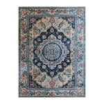 Beautiful Medallion Hand Tufted Area Rug featuring a vintage Persian design, perfect for a dining table rug or large living room. This wool rug brings elegance to any dining room or living room with its intricate patterns and rich colors.