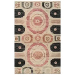 The "Mirage Medallion Hand Tufted Rug" is a captivating blend of traditional and modern artistry. Featuring soft blush pinks, earthy browns, and bold black tones, this rug adds a touch of elegance to any space. Its hand-tufted construction ensures durability and a plush feel underfoot, making it both a stylish and practical addition to your home.