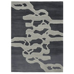 Image of the Modern Psyche Flow Hand Tufted Rug, a stylish area rug featuring an abstract design in neutral tones. This contemporary wool rug is perfect for adding a touch of elegance to living room spaces. Ideal for those seeking high-quality area rugs for the living room.