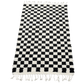Moroccan Berber Handwoven Checker Wool Area Rug with Tassels - Black and White - MAIA HOMES