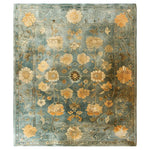 Beautiful Mughal Dreamscape Hand Tufted Wool Rug featuring intricate floral patterns on a soft blue background, perfect as an 8x10 area rug for living room decor. This elegant wool rug combines traditional artistry with modern design, making it an ideal choice for those seeking stylish area rugs for the living room.