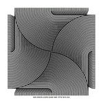 Contemporary square area rug featuring an intricate black and white geometric pattern, perfect for modern living room decor. This hand-tufted wool rug adds a touch of sophistication and style, making it an ideal choice for those seeking large area rugs with a unique design.