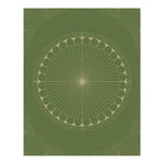 Elegant Olive Green Moon Art Deco Hand Tufted Wool Rug showcasing a circular geometric design, perfect for adding a touch of sophistication to any living room or office space. This area rug offers a blend of style and comfort, making it an ideal choice for rugs for living room and office rugs.