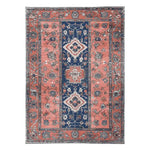 The Ornate Mirage Hand Tufted Area Rug showcases an intricate vintage design with rich colors, perfect for adding elegance to any living room. This wool rug in an 8x10 size features a detailed floral pattern with a harmonious blend of coral and navy hues, making it an ideal centerpiece.