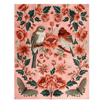 Beautiful Peony Meadow Hand Tufted Area Rug featuring intricate floral designs with birds and butterflies, perfect as a wool rug for living rooms. This 8x10 floral rug showcases vibrant colors and elegant patterns, ideal for adding a touch of nature-inspired charm to any space.