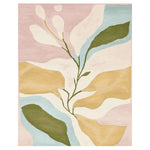 Petal Wave Hand Tufted Area Rug featuring a contemporary and abstract floral design with soft pastel colors, perfect for adding elegance to any living room. This wool rug measures 8x10, making it an ideal area rug for living room spaces.