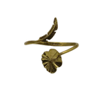 Recycled Bullet Brass Lotus Leaf Bangle Feather