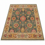 Intricate Bloom Hand Knotted Wool Rug 9 x 9 ft