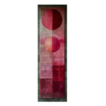 A stunning Rose Luxe Hand Tufted Wool Rug Runner featuring a contemporary geometric design with rich red and pink circles, perfect as an area rug for kitchens, hallways, or living rooms. This elegant wool rug adds warmth and style to any space, serving as a versatile kitchen runner or bathroom runner rug.