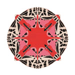 A vibrant round abstract butterfly design hand-tufted rug in red, perfect for adding a splash of color to your dining room or living room. This wool area rug features intricate patterns, making it a standout piece for dining room carpets or as an area rug for living room decor.
