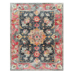 Beautiful hand tufted area rug featuring an intricate floral pattern with vibrant reds, golds, and blues, perfect for a dining room or large living room. This wool rug brings a touch of elegance and warmth, reminiscent of traditional Persian rugs, ideal for both living room and formal dining room settings.