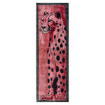 Safari Streak Hand Tufted Wool Runner Rug featuring a bold cheetah design on a vibrant red background. Perfect for adding a touch of wild elegance to your space, this area rug is ideal for hallways, living rooms, or as a kitchen runner. Made from high-quality wool, it complements contemporary decor while providing warmth and style.