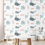 Sea Narwhal Whale and Undersea World Nursery Wallpaper Mural