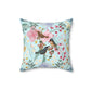 Sky Blue Chinoiserie Flower and Birds Throw Pillow - MAIA HOMES