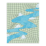 A unique hand-tufted wool area rug featuring an abstract river flowing through a grid pattern, perfect for adding artistic flair to a living room or bedroom. Ideal as a living room rug 8x10, this wool rug combines modern design with comfort, making it a standout piece for any area rug in the living room.