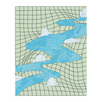 A unique hand-tufted wool area rug featuring an abstract river flowing through a grid pattern, perfect for adding artistic flair to a living room or bedroom. Ideal as a living room rug 8x10, this wool rug combines modern design with comfort, making it a standout piece for any area rug in the living room.