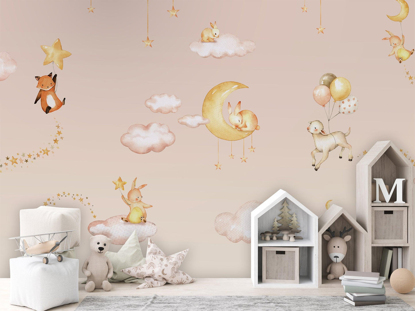 Sweet Dreams - Pink Wallpaper Mural - MAIA HOMES