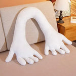 Unique teddy long arm accent pillow shaped like white hands, perfect for adding a playful touch to your home decor.