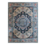 Top view of the Timeless Treasure Hand Tufted Rug showcasing its intricate vintage design, perfect for adding elegance to dining rooms and living room spaces. This wool area rug features a classic pattern in rich tones, ideal as a centerpiece for dining room carpets or living room area rugs.