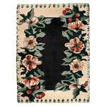 Twilight Rose Parade Hand Tufted Area Rug showcases a stunning floral design with vibrant orange and green hues, perfect for adding elegance to living room spaces. This wool rug's intricate pattern highlights its beauty, making it an ideal choice for those seeking distinctive living room area rugs.