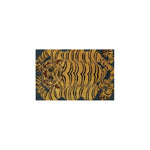 A striking Yellow Tibetan Tiger hand-tufted wool rug, perfect for adding a bold statement to any living room. This large area rug features an abstract tiger design, ideal for those seeking unique rugs for the living room.
