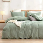 100% Cotton Duvet Cover Set - Sage Green Cotton Sheet Set
