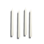 12" Unscented Taper Colored Candles - 4 pcs White