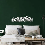 5 Peaks Mountain Range Metal Wall Art White