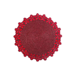 Burgundy Red Bead and Floral Crystal Round Placemat