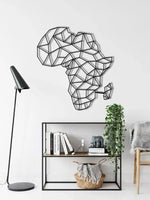 Africa Map Metal Wall Decor Black