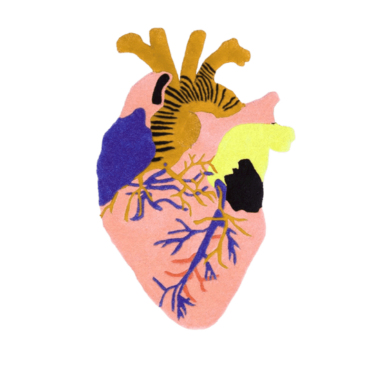 Anatomical Heart Shaped Wool Rug - Peach - MAIA HOMES
