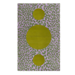 A luxurious hand-tufted wool area rug featuring a striking animal print design with golden lunar shapes. Perfect for enhancing the elegance of a living room or bedroom, this large living room rug combines abstract art with comfort.