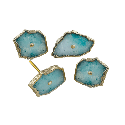 Aqua Agate Cabinet Door Pull Handle - Set of 6 - MAIA HOMES