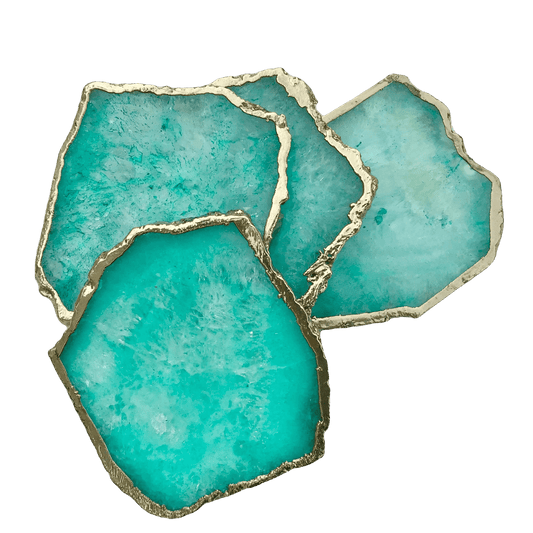 Aqua Agate Coaster - Set of 4 - MAIA HOMES