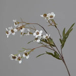 Artificial Autumn Plum Blossoming Flower Stems - 2 pcs white