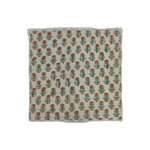 Beige Spring Floral Hand Block Printed Cotton Napkins