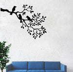Birds on Branch Metal Wall Decor Black