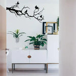 Birds on Branch Metal Wall Decor Black