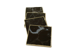 Black Agate Coasters - Set of 4 Rose Gold Finish