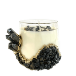 Black Agate Quartz Crystal Scented Soy Candles in Glass Mug - Set of 2 Rose Rose Gold Finish