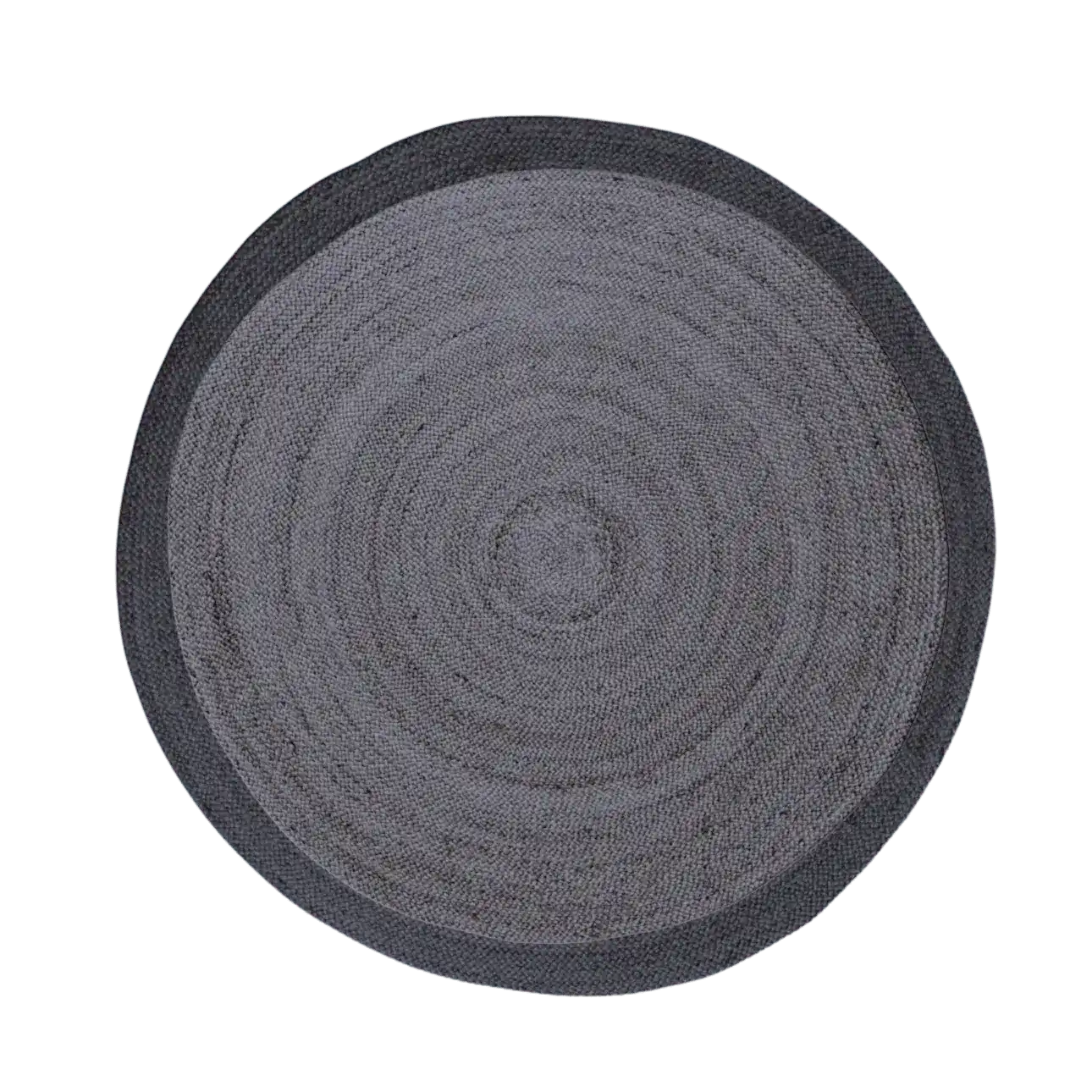 Black and Gray Round Jute Rug MAIA HOMES